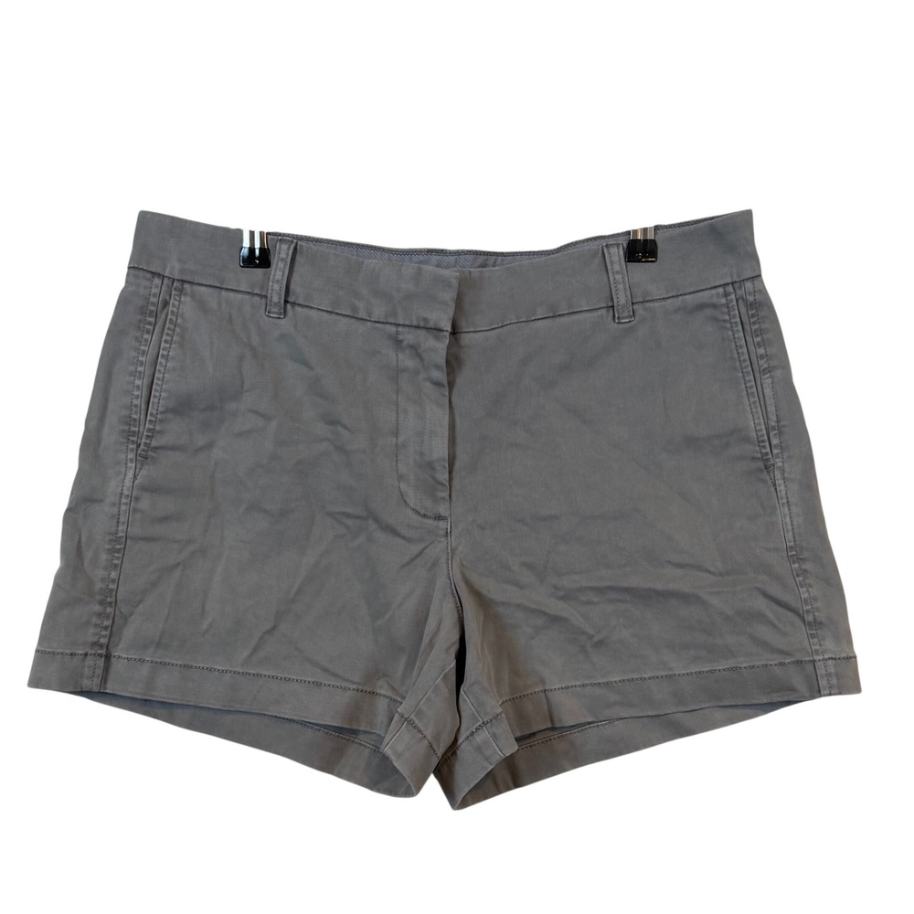 NWT J.Crew Womens Grey Cotton Stretch Chino Shorts Size 12 Preppy Coastal Casual